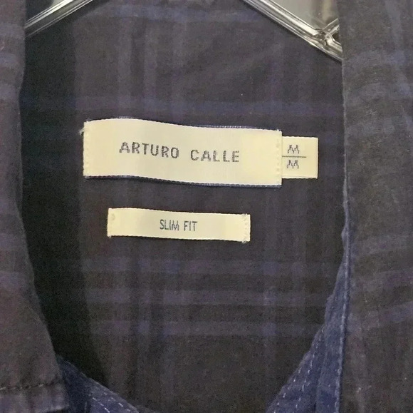 ARTURO CALLE Short Sleeve Snap Down Shirt Size Medium Slim Fit EUC - Picture 6 of 12